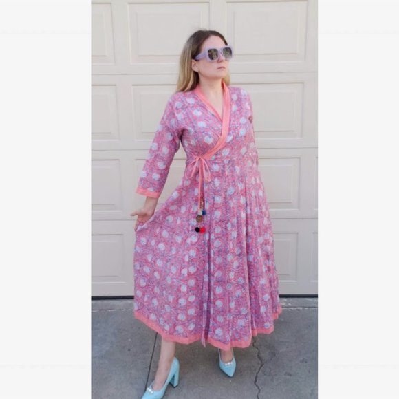Vintage Dresses Indian Cotton Kimono Dress Poshmark